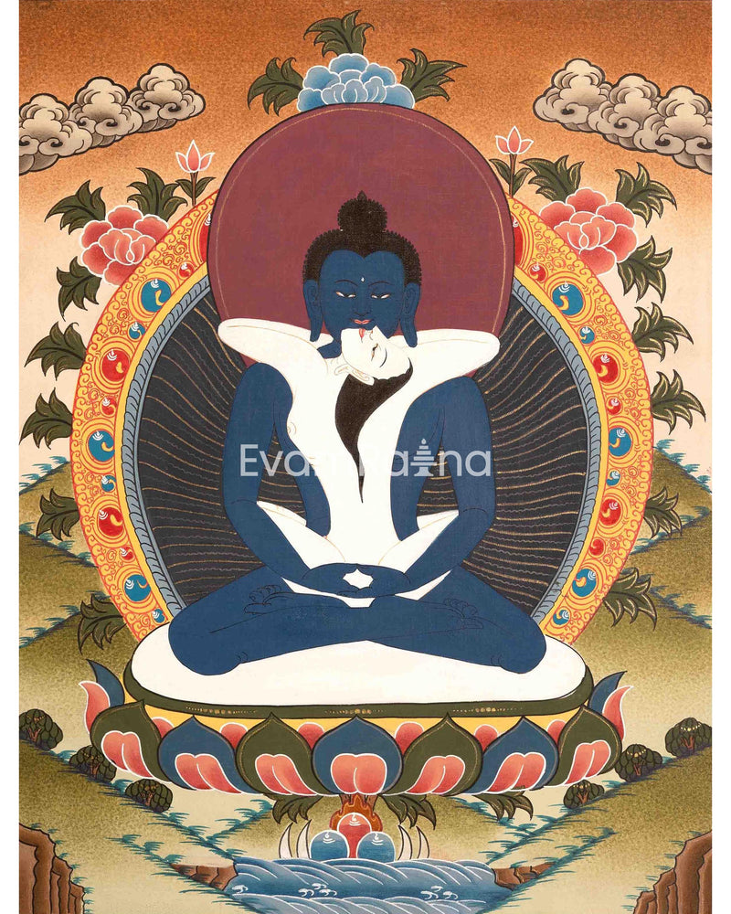 Samantabhadra Yab Yum Buddha Tibetan Buddhist Thangka | Wall Deco Painting