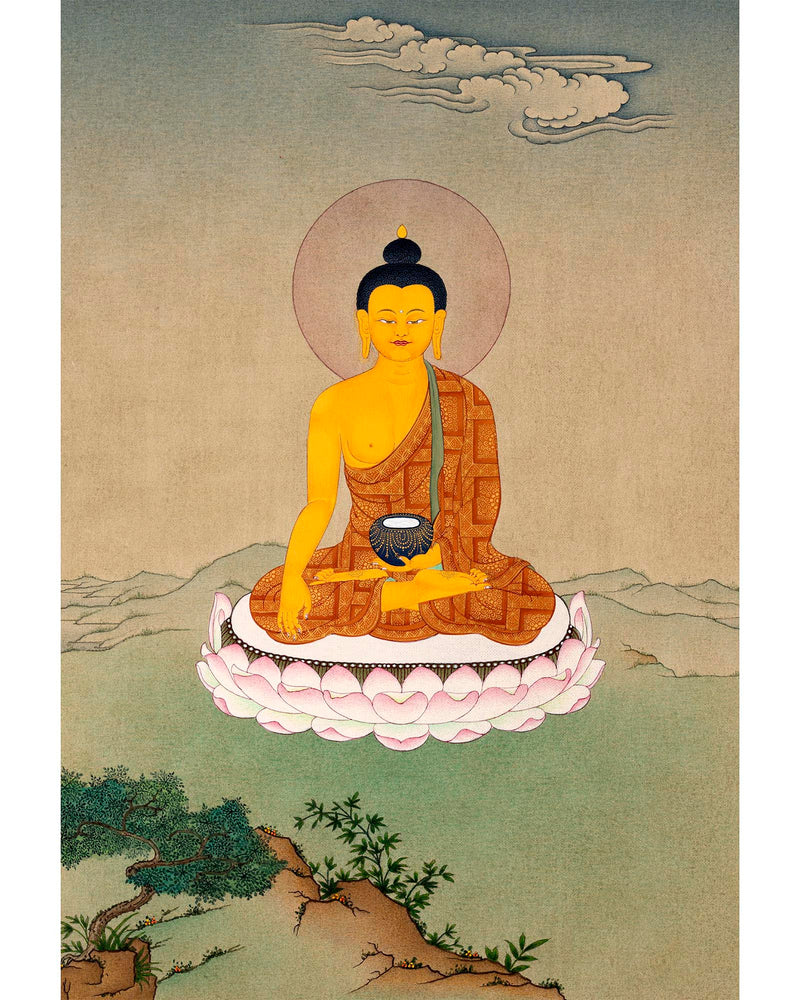 Shakyamuni Buddha Thangka | Classic Peaceful Buddha Thangka | Tibetan Art