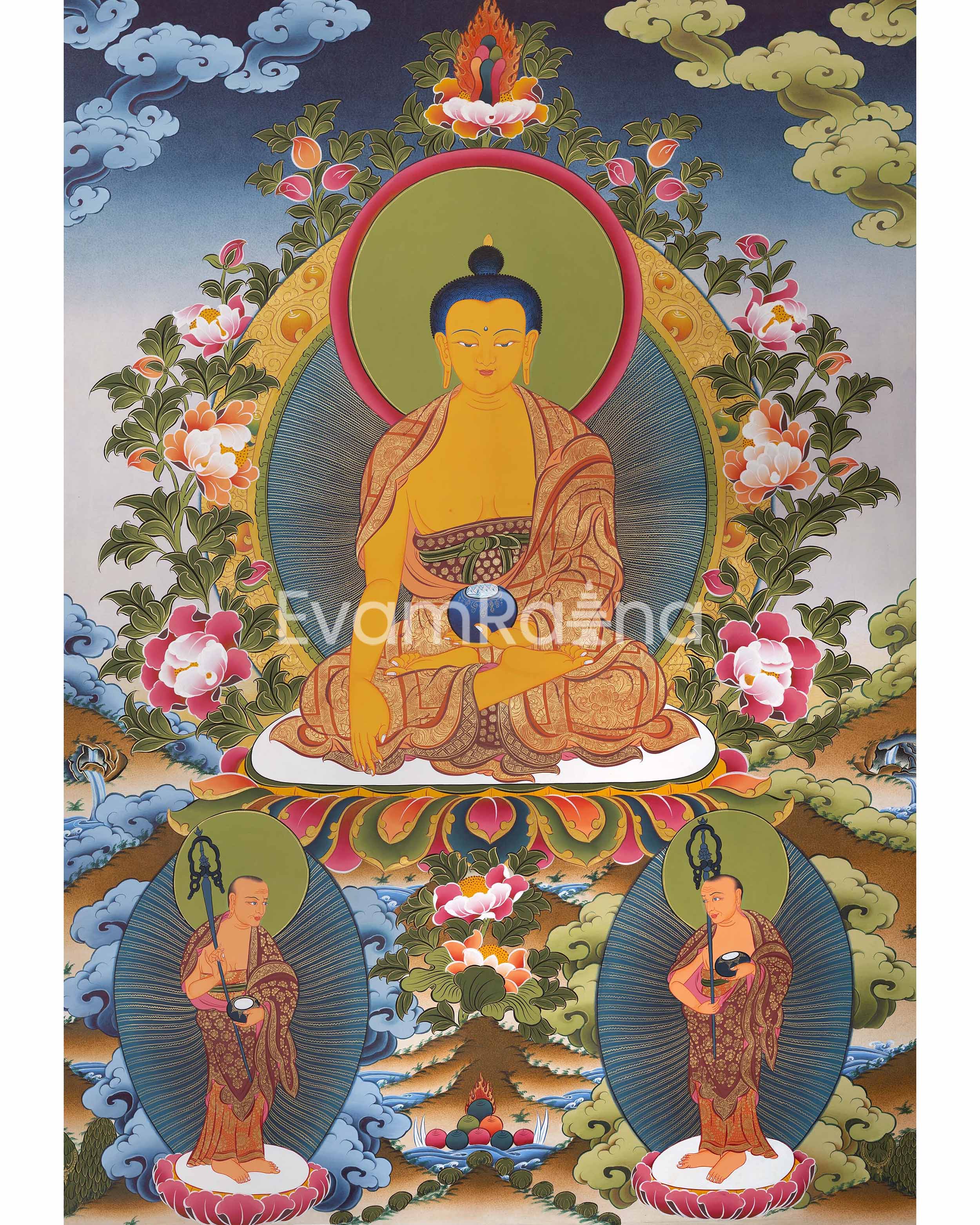 Big Shakyamuni Buddha Tibetan Thangka: