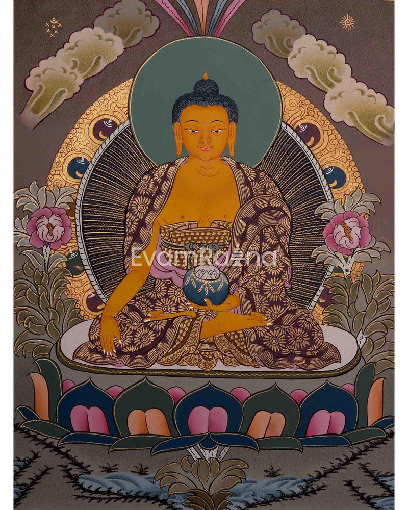 Shakyamuni Buddha Thangka | Buddhist Altar | Tibetan Buddhism | Compassion of Yoga | Religious Painting | Supreme Wisdom | FREE SHIPPING !!