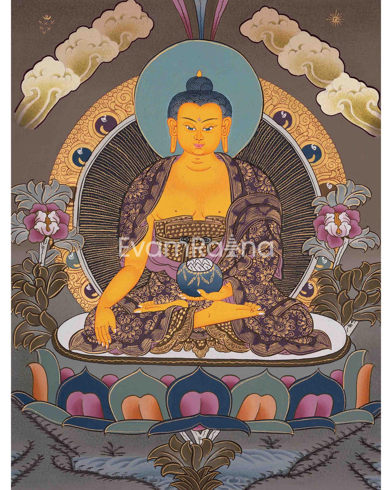 Shakyamuni Buddha Thangka | Buddhist Altar | Tibetan Buddhism | Compassion of Yoga | Religious Painting | Supreme Wisdom | FREE SHIPPING !!