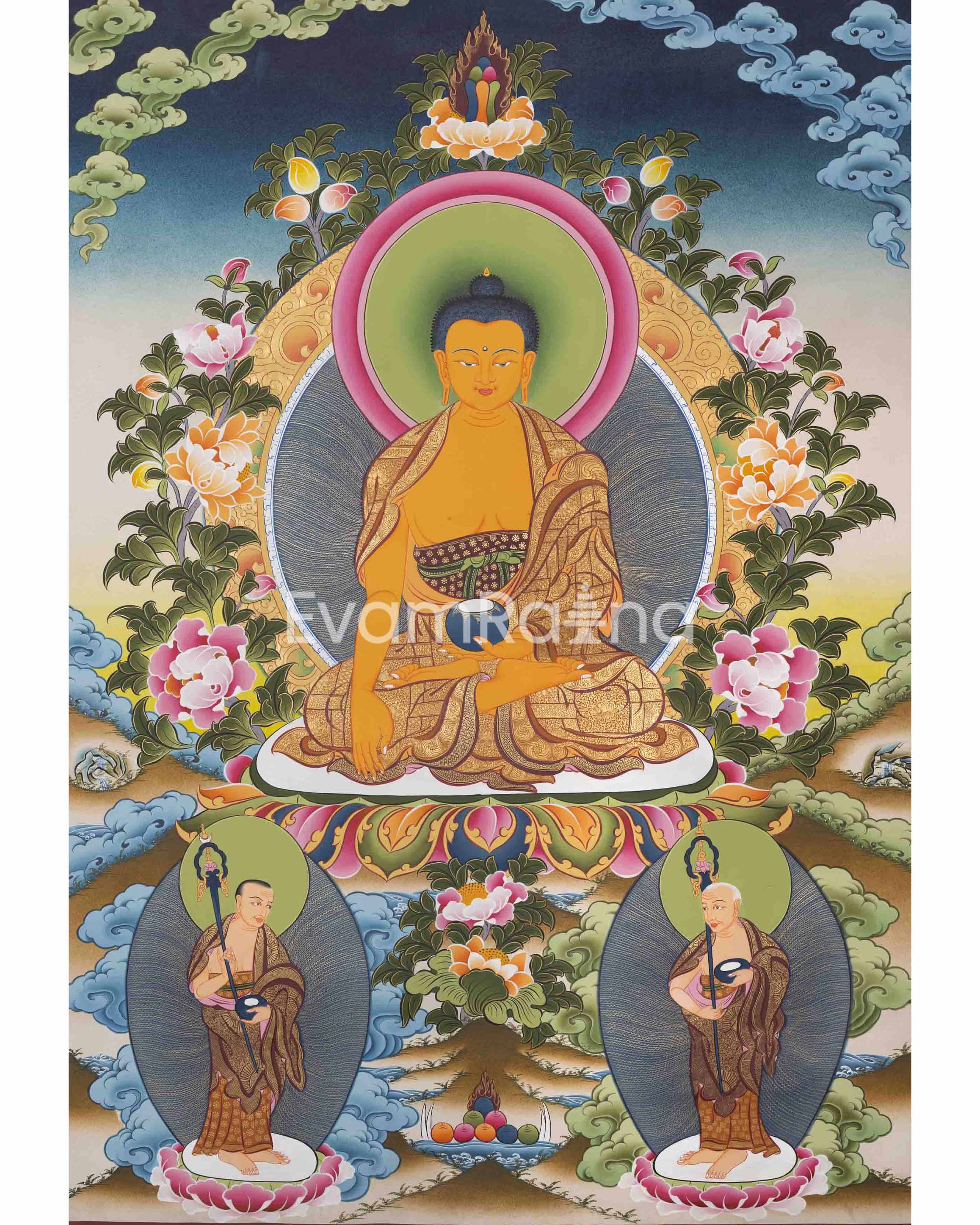 Big Shakyamuni Buddha Tibetan Thangka: