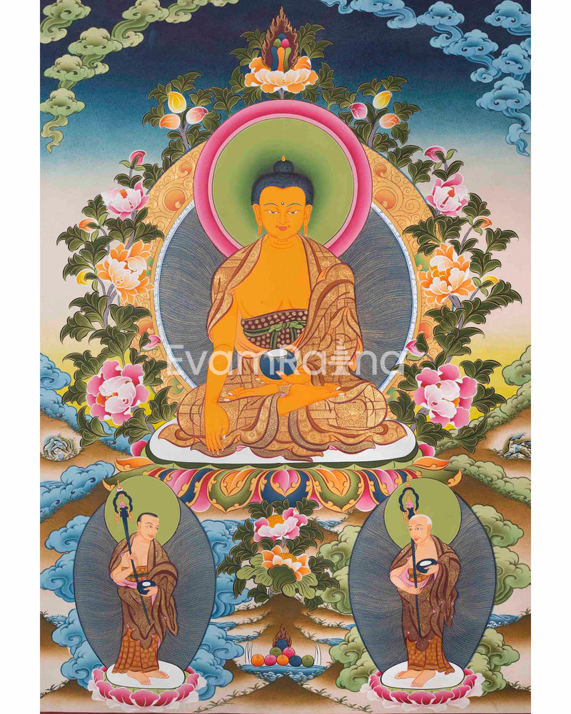 Big Shakyamuni Buddha Tibetan Thangka: