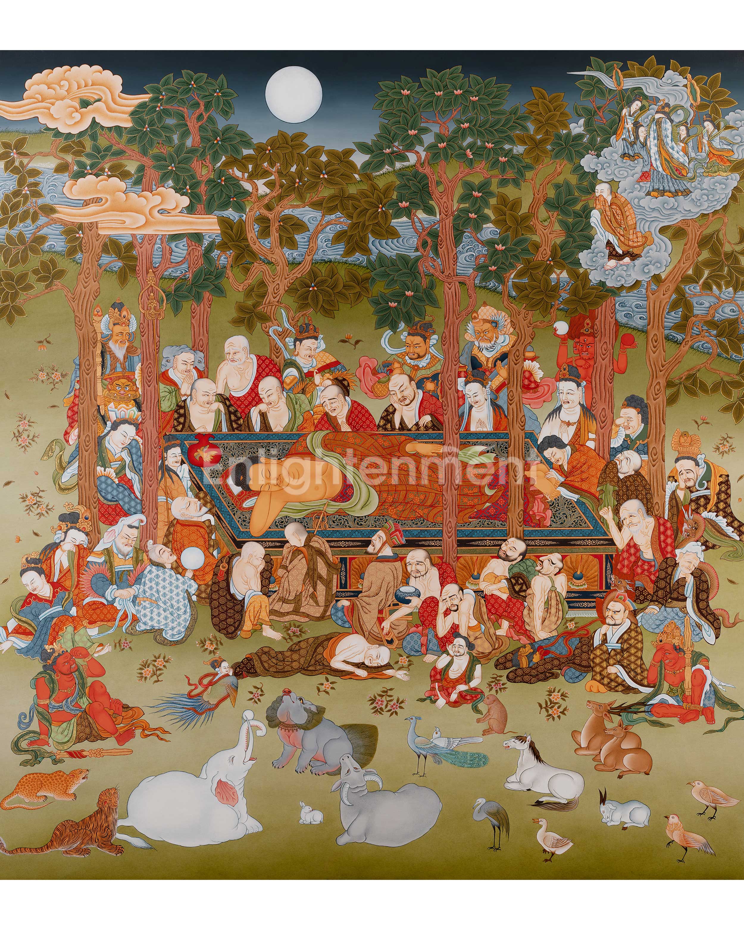 Buddha's Mahaparanirvana Thangka