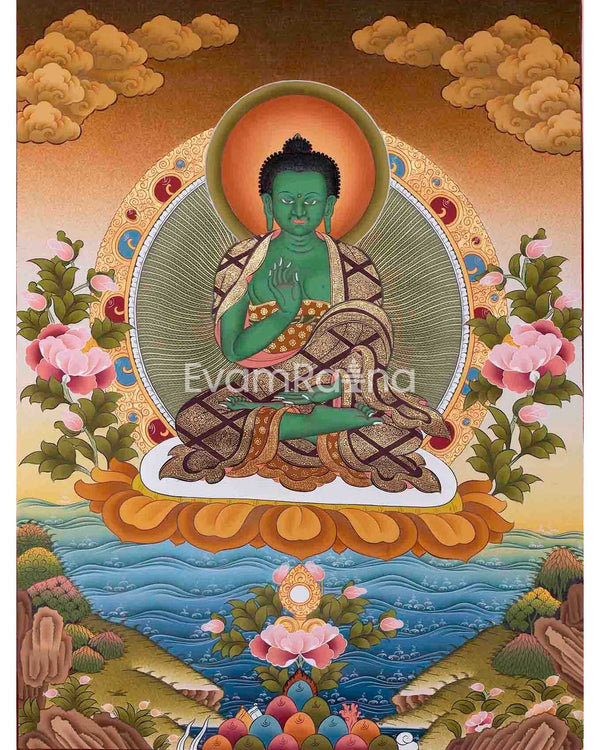 Original Hand-Painted Thangka of Amoghasiddhi | Religious Art Painting