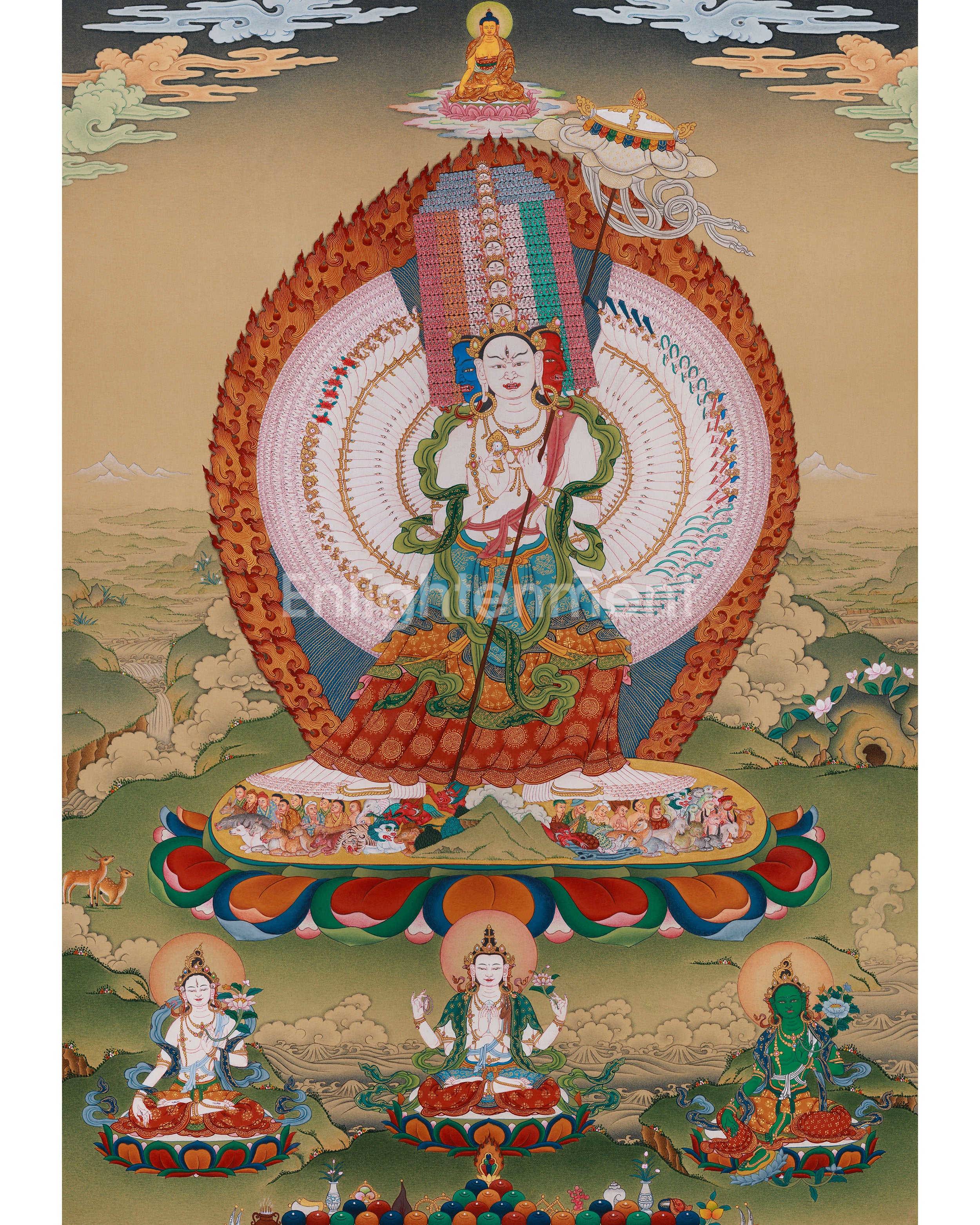 Buddhist Deity Dukar Thangka