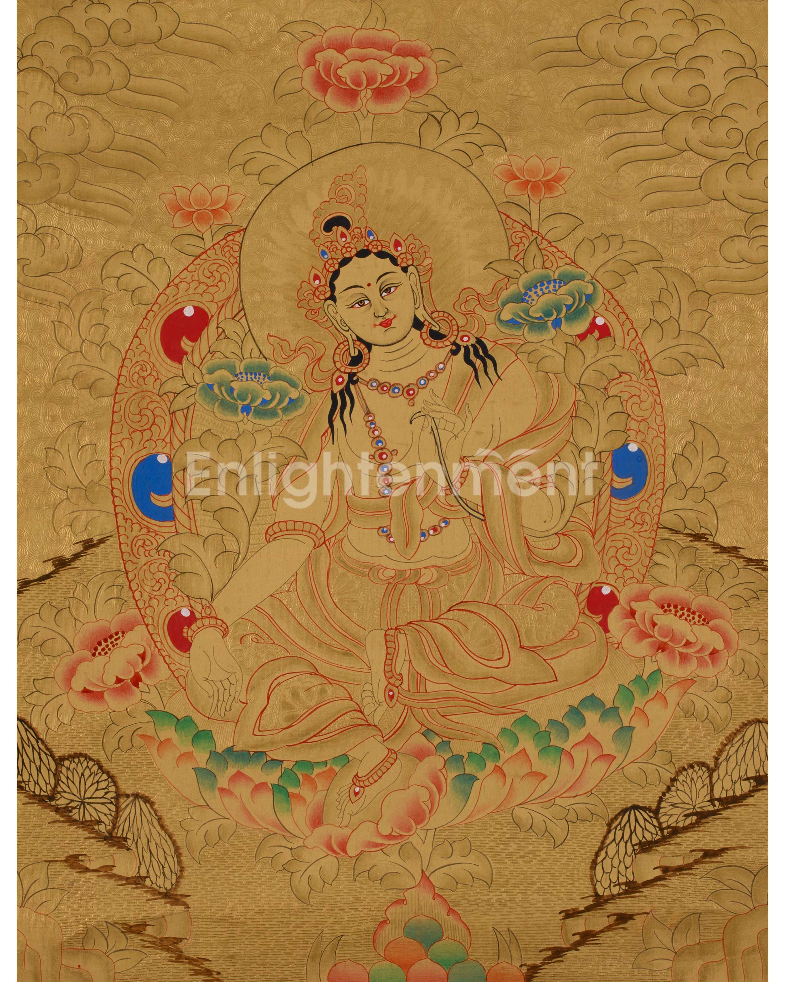 Buddhist Deity Green Tara Thangka |