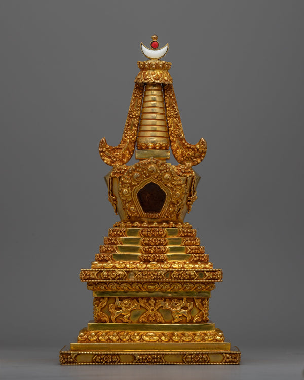 Golden Copper Buddhist Stupa