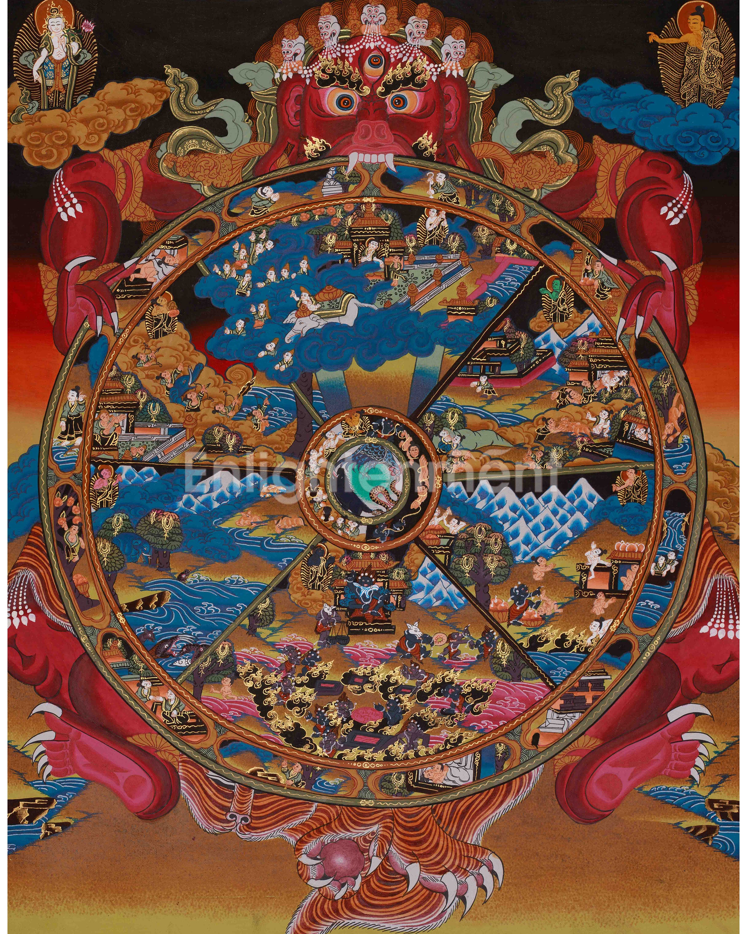 Buddhist Wheel of Life Art 