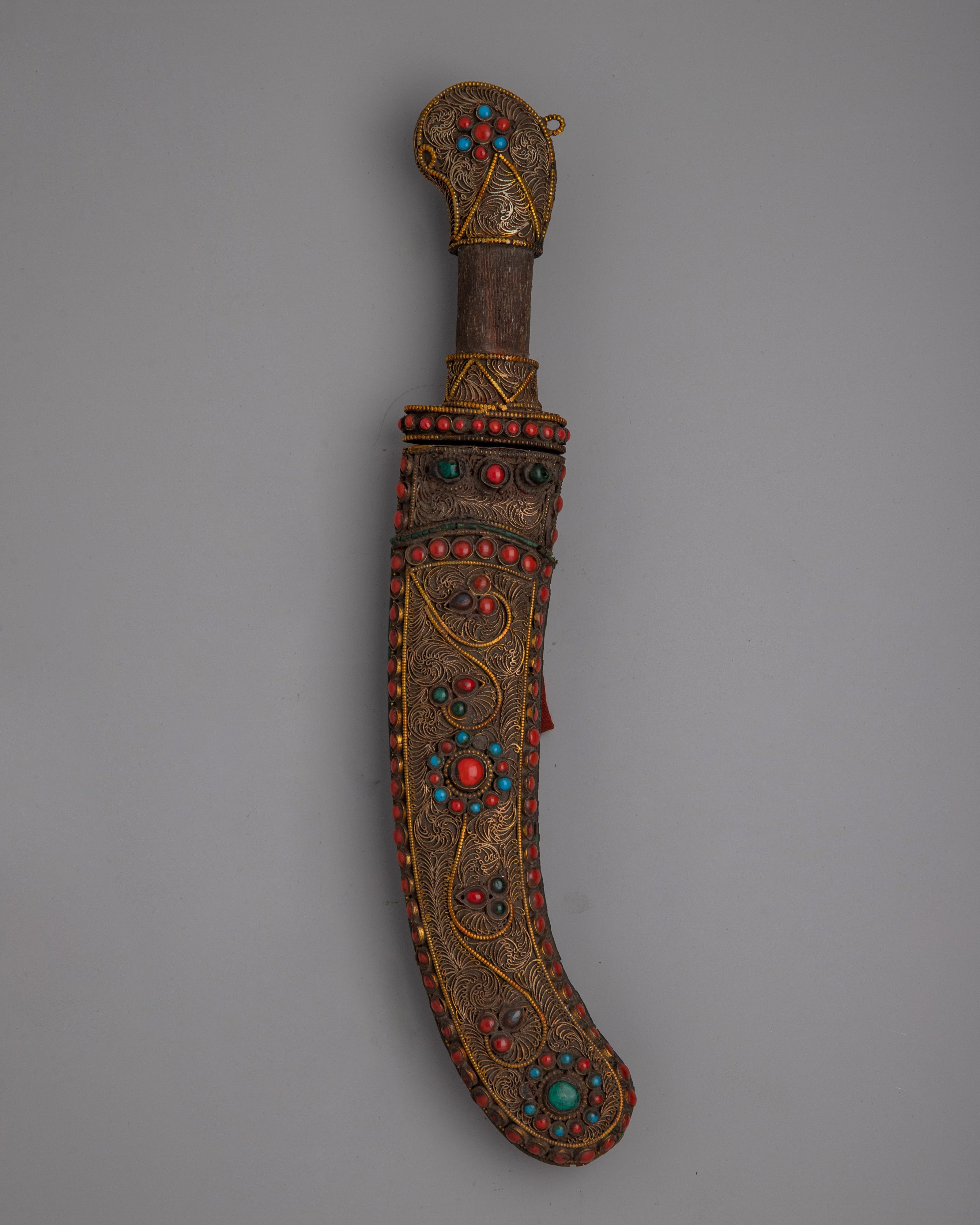 Buddhist White Metal Knife | Tibetan Ritual Dagger for Spiritual Pract