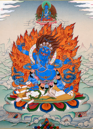 Sakya Vajrapani | Bhutadamara | Hand Painted Tibetan Art in Natural Stone Colors
