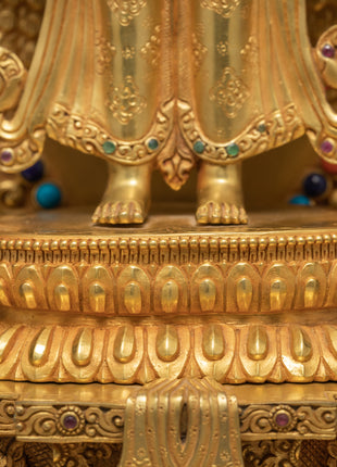 Avalokiteshvara 1000 Arms | Chenrezig Buddha | 24K Gold Hand Carved Statue