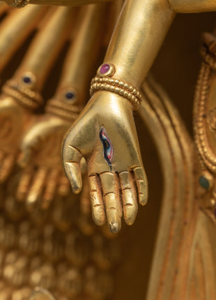 Avalokiteshvara 1000 Arms | Chenrezig Buddha | 24K Gold Hand Carved Statue