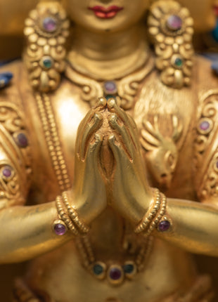 Avalokiteshvara 1000 Arms | Chenrezig Buddha | 24K Gold Hand Carved Statue
