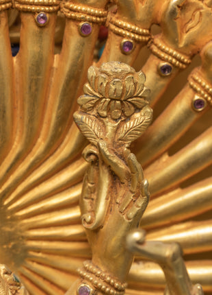 Avalokiteshvara 1000 Arms | Chenrezig Buddha | 24K Gold Hand Carved Statue