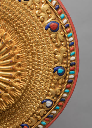 Avalokiteshvara 1000 Arms | Chenrezig Buddha | 24K Gold Hand Carved Statue