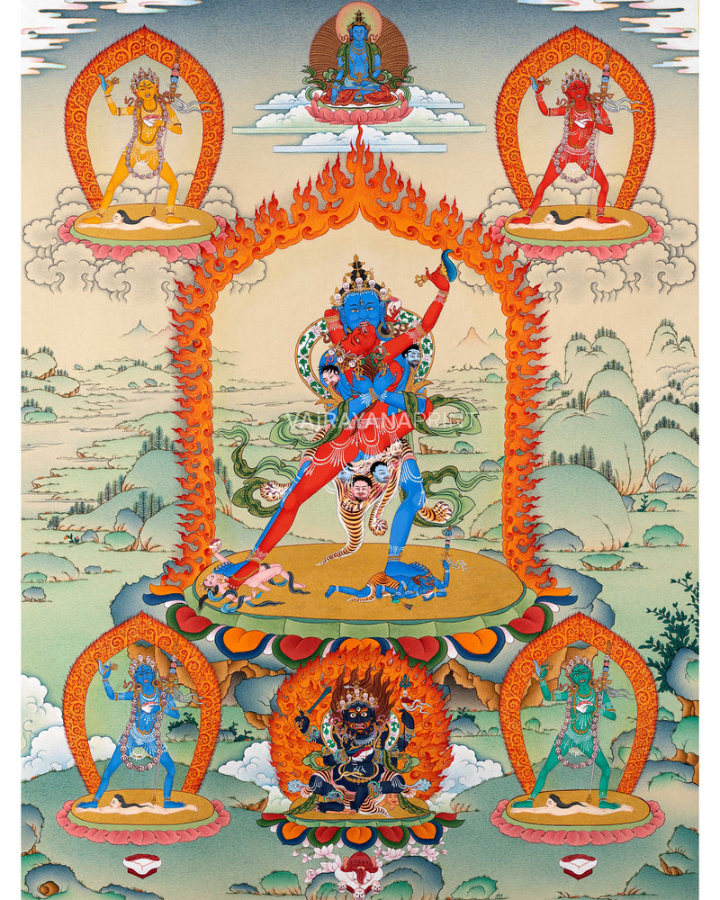 chakrasamvara- consort- dakini- print-thangka