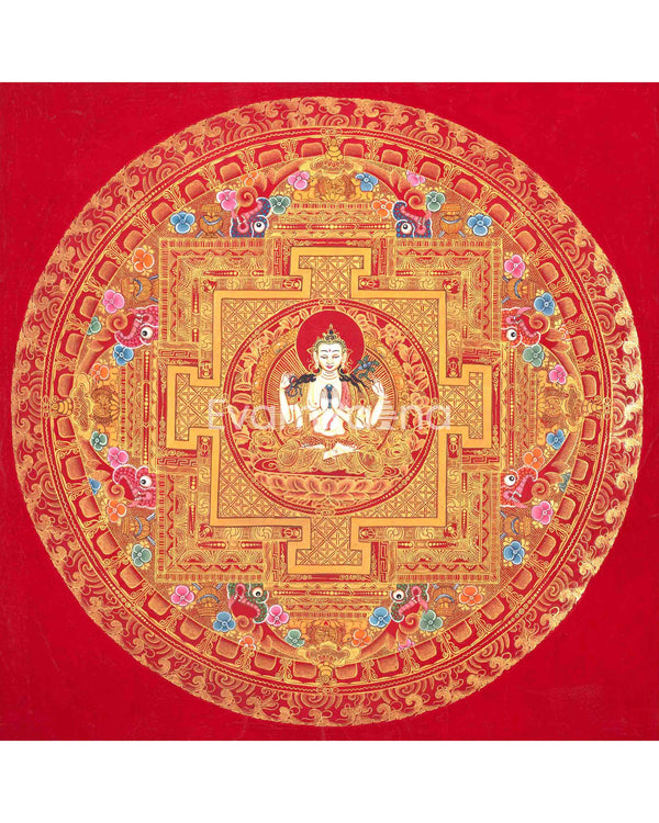 Chengrezig Mandala Thangka