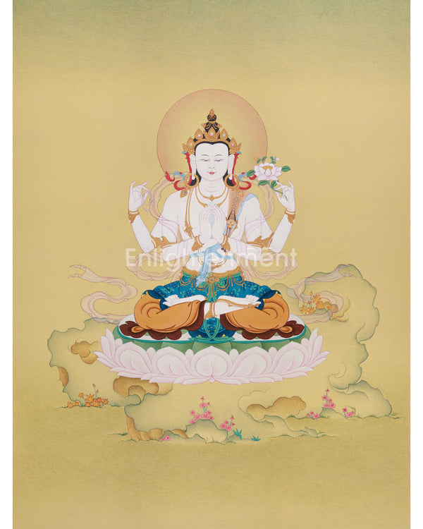 Four-Armed Chenresig Thangka