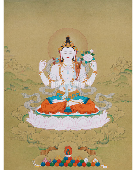 Thangka of Chenrezig | Bodhisattva Of Compassion