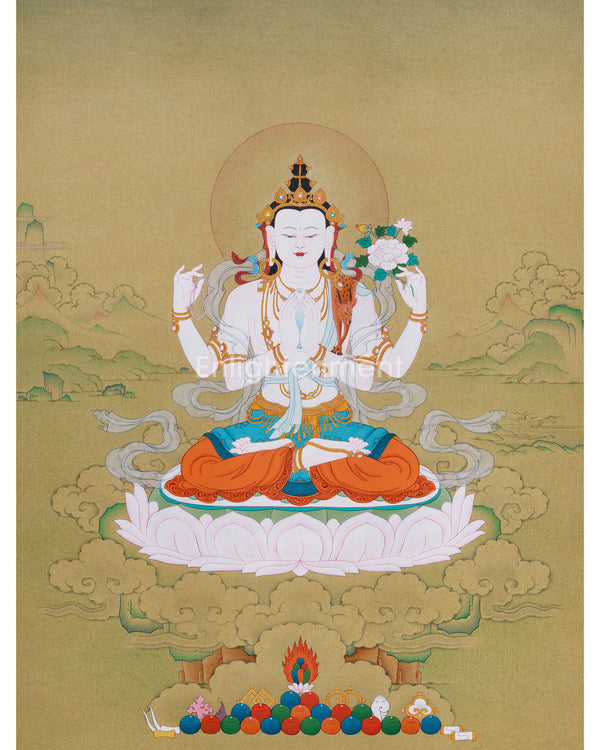 Thangka of Chenrezig | Bodhisattva Of Compassion