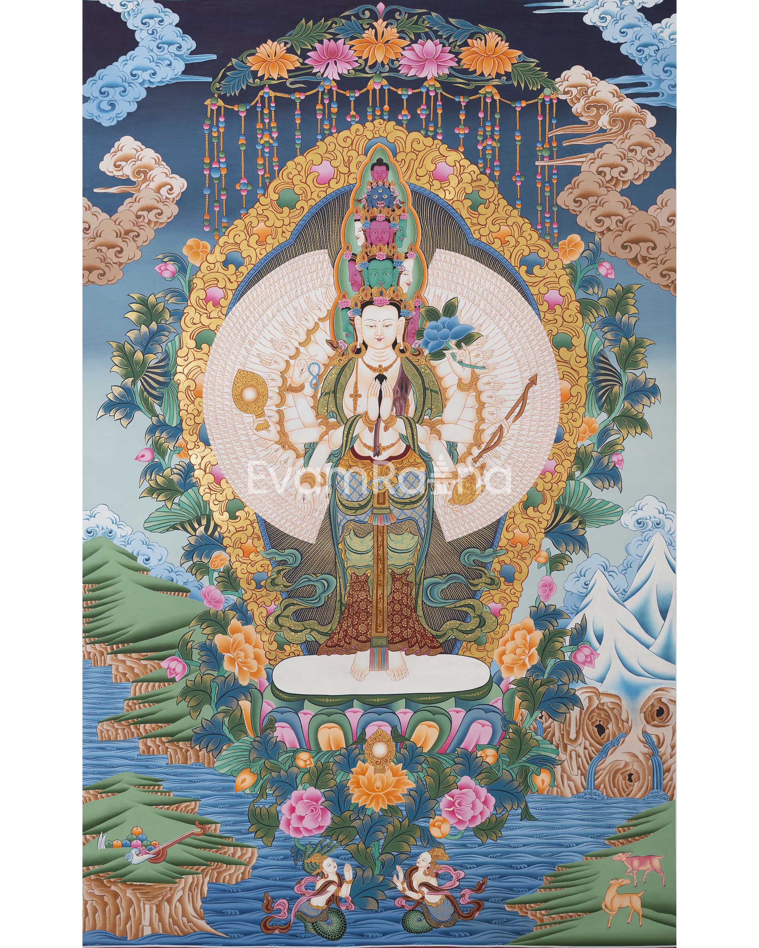 Big Size Lokeshvara Bodhisattva Thangka: