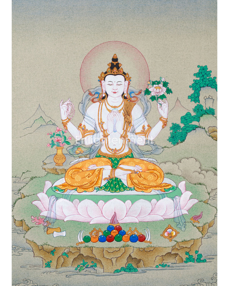 Small Avalokiteshvara Thangka Art