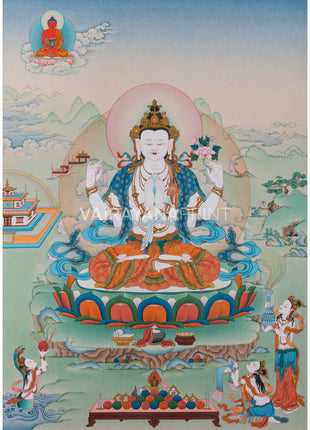4 Armed Avalokiteshvara Thangka Print