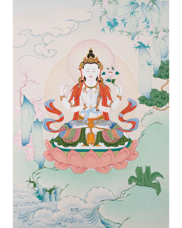 Namo Avalokiteshvara | Tibetan Chenrezig Thangka