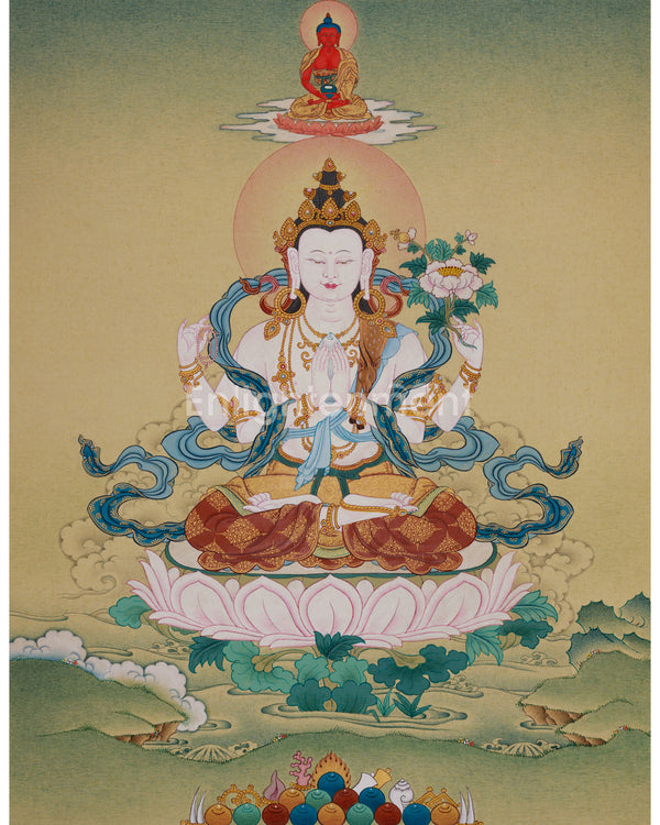 Bodhisattva Chenrezig with Amitabha 