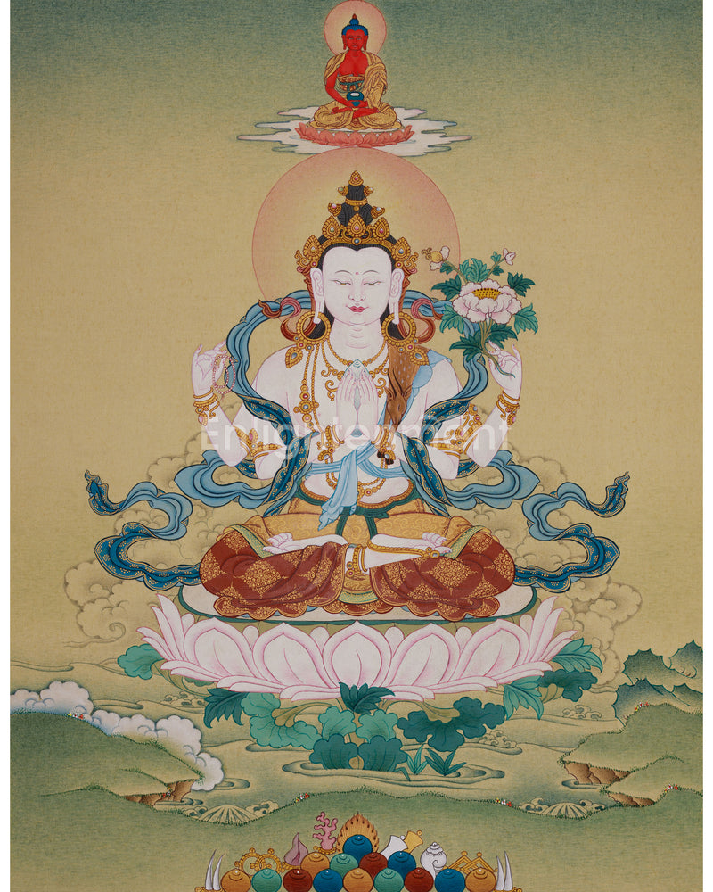 Bodhisattva Chenrezig with Amitabha 