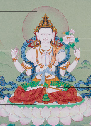 Buddha of Compassion, Chenrezig Thangka