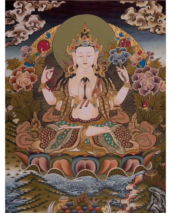 Four Armed Chengrezig Thanka