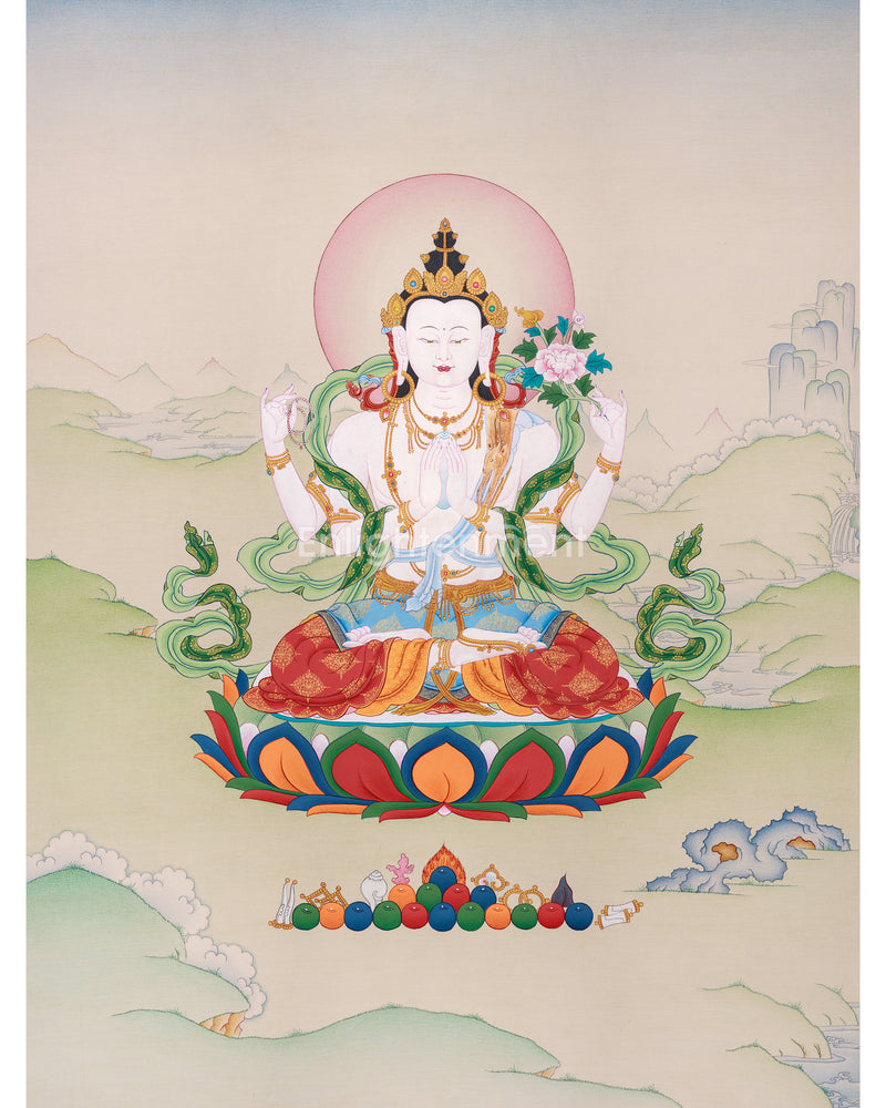 Buddha Avalokiteshvara Thangka Painting