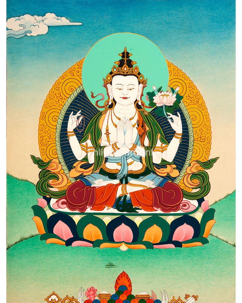 Buddhist Chenrezig Thangka