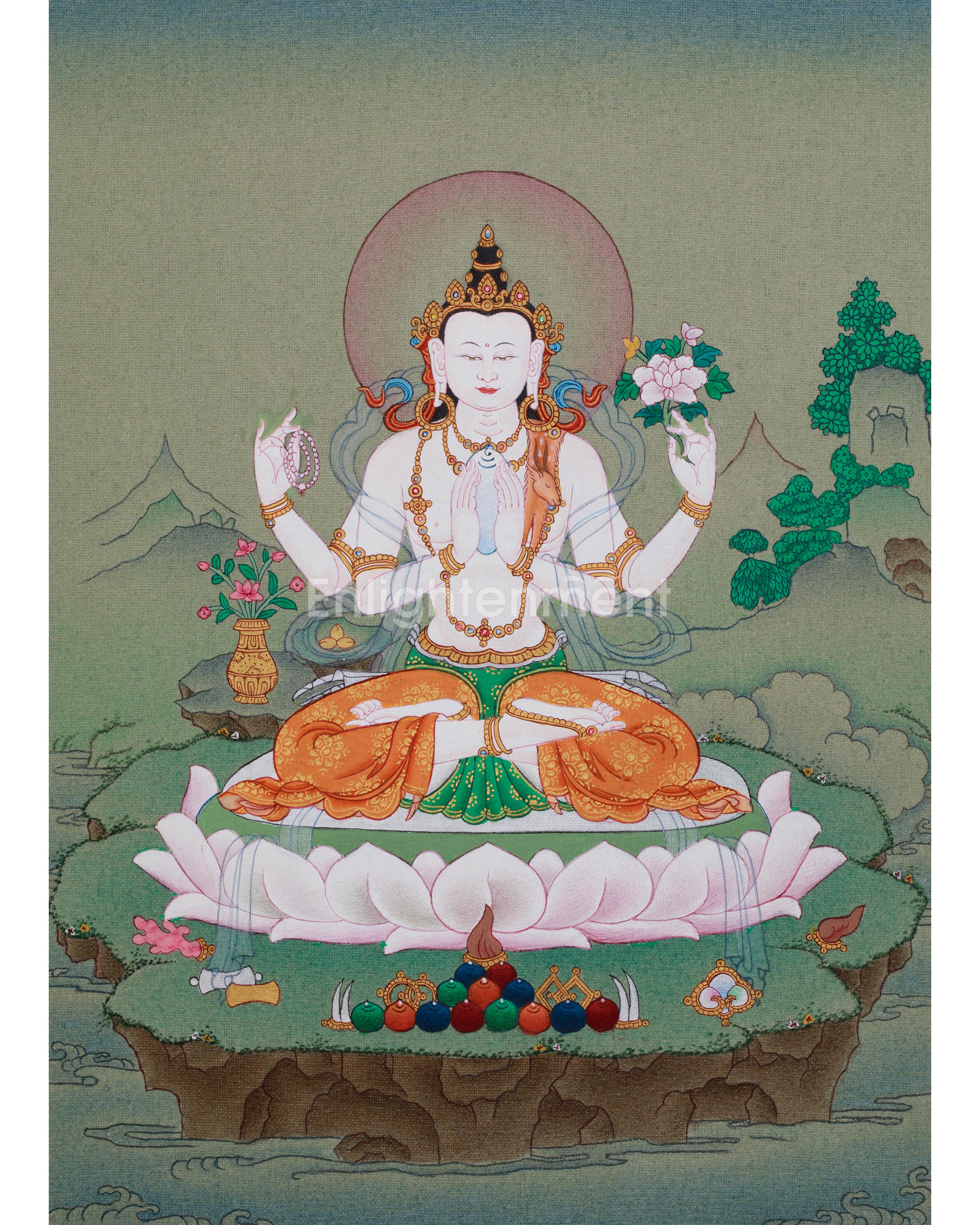 Chenrezig Blessings Thangka