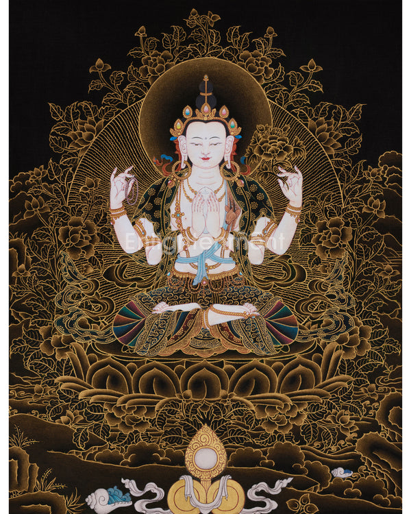Chenrezig Compassion Deity Thangka 
