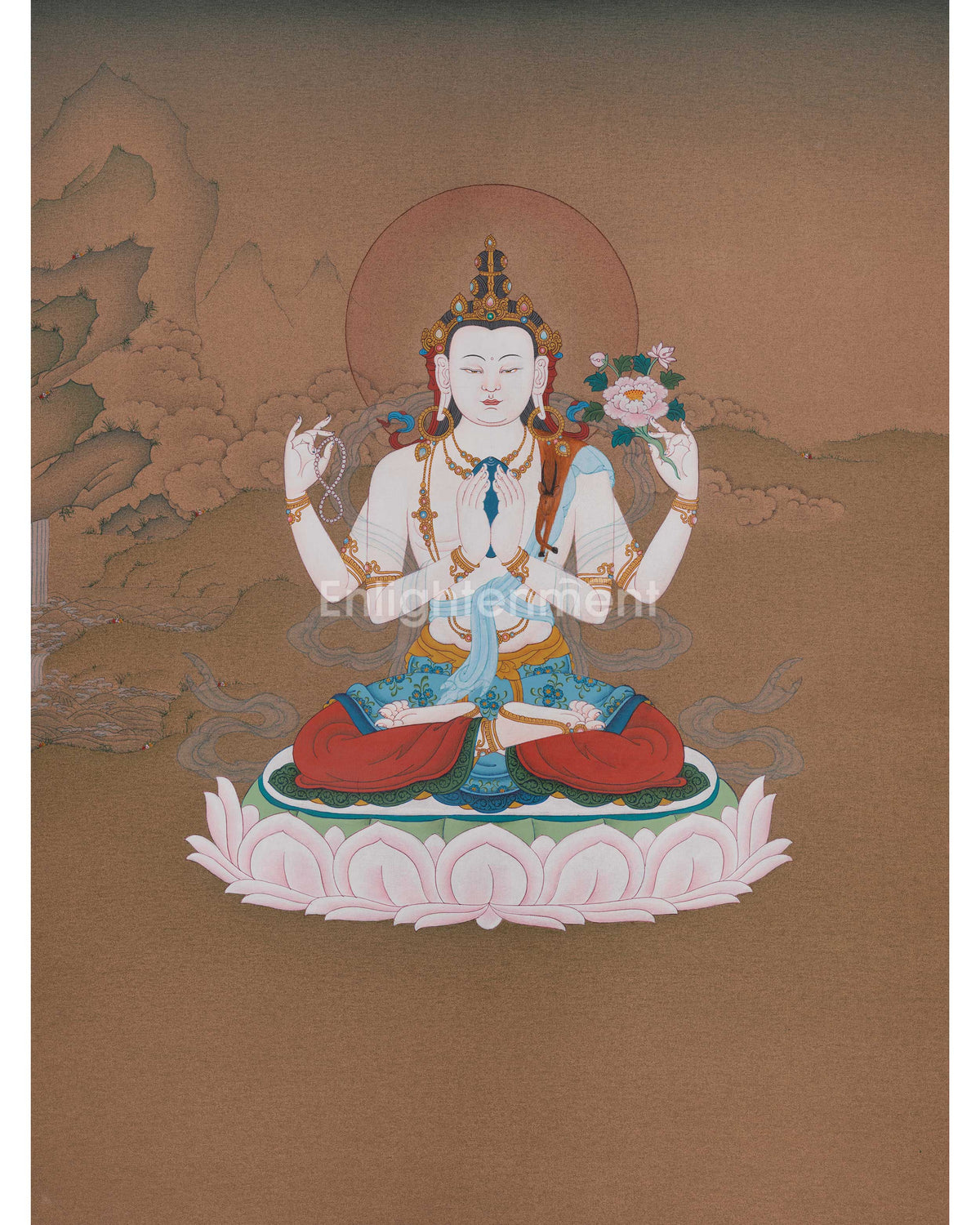 Chenrezig Embodiment of Compassion Thangka 