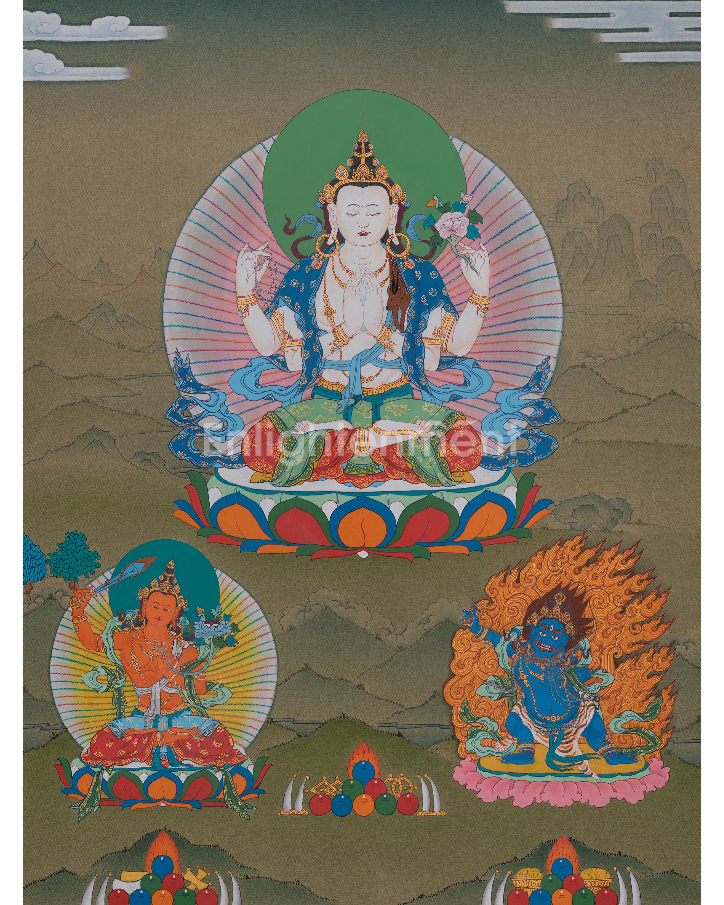 Chenrezig Himalayan Thangka