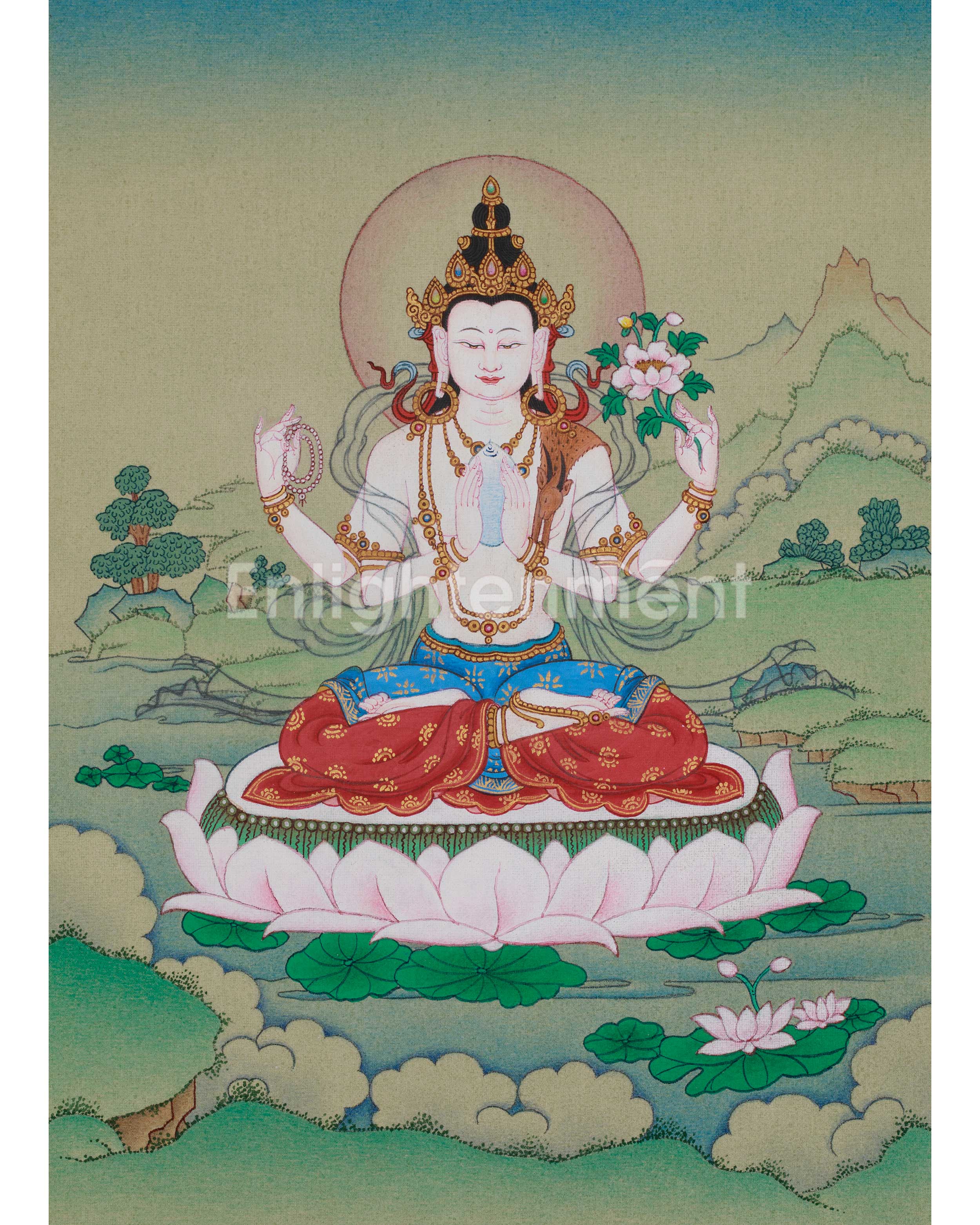 Chenrezig Meditation Thangka
