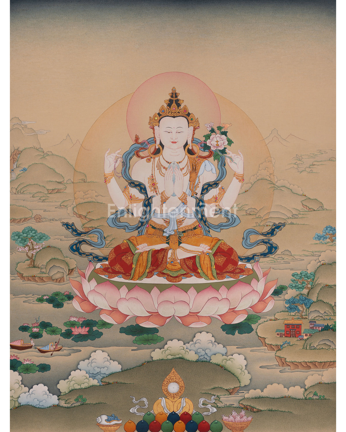 Chenrezig Thangka Painting