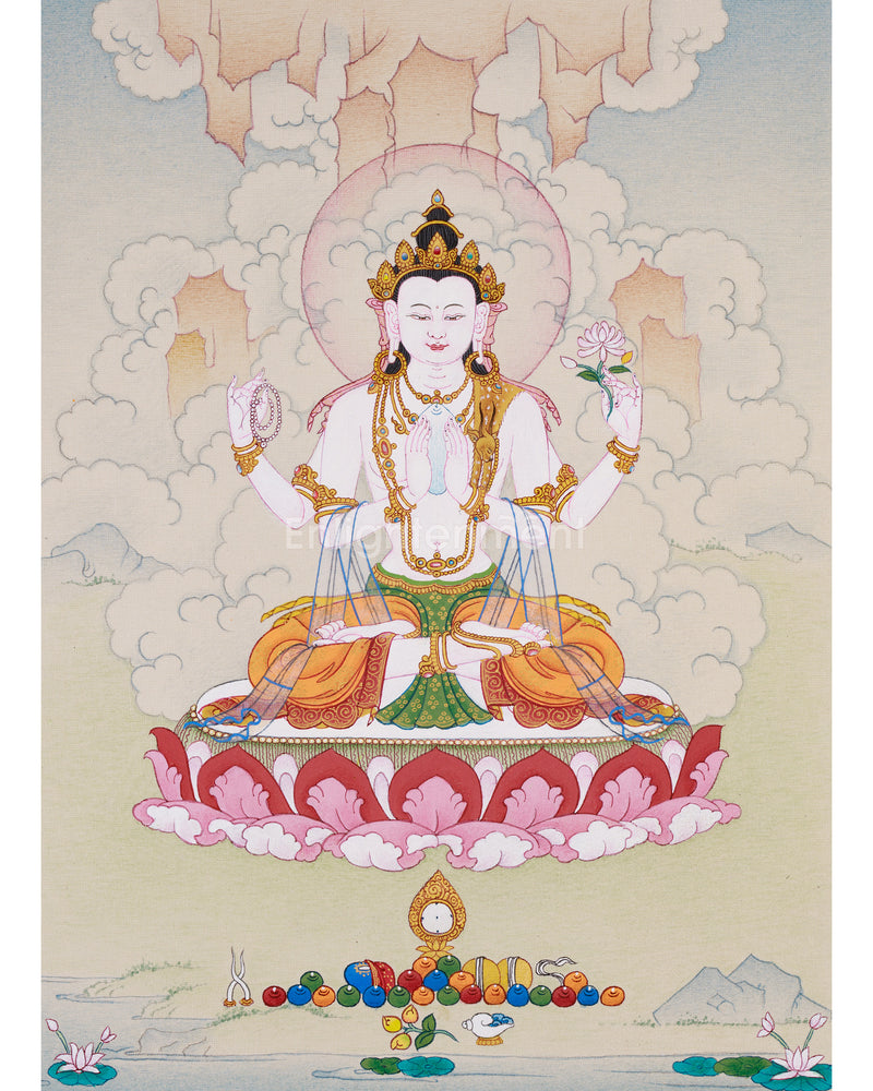 Exquisite Chenresig Thangka