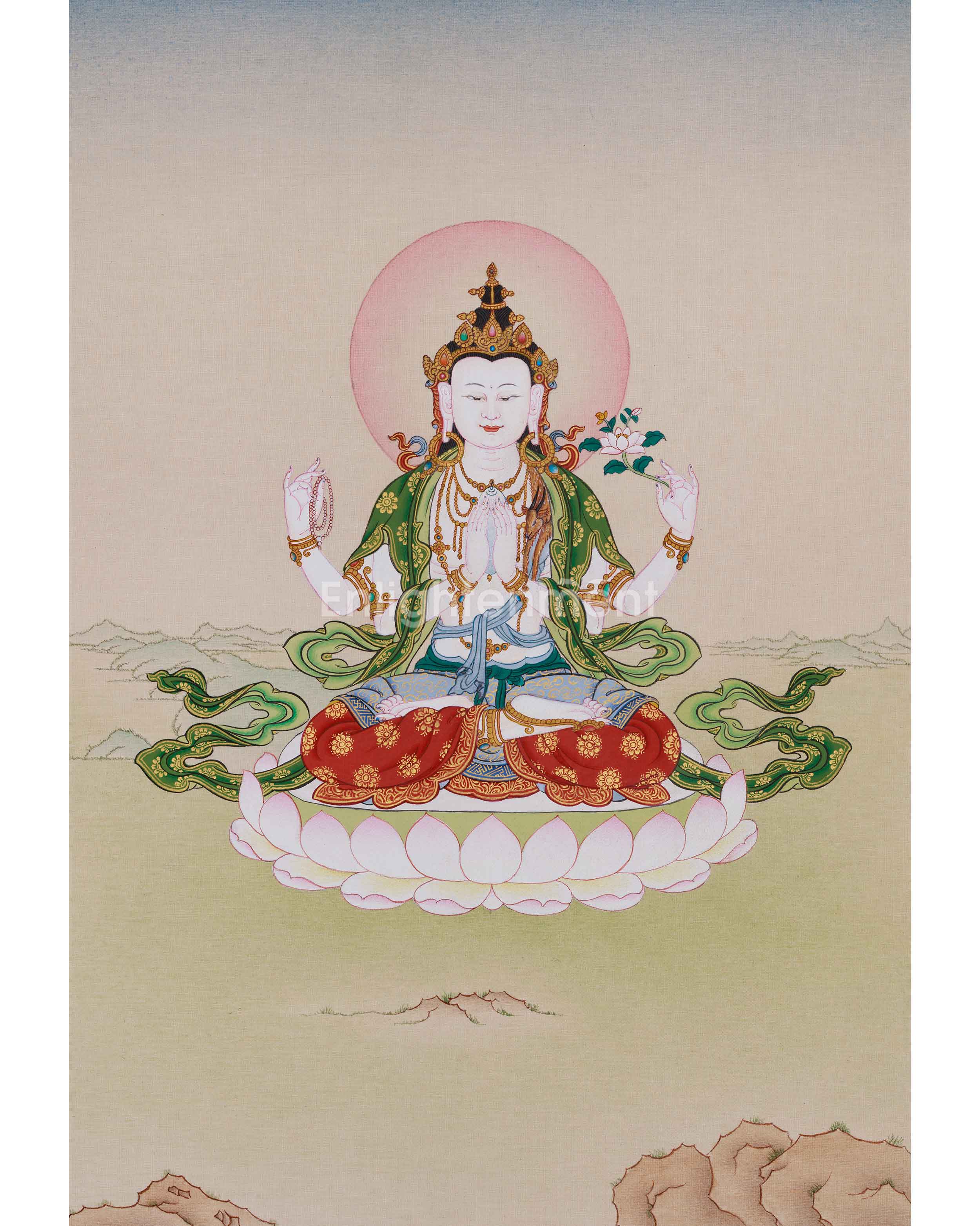 Compassion Bodhisattva Chenrezig Thangka