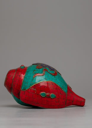 Handcrafted Buddhist Conch Shell | Tibetan Sacred Shell for Meditation and Rituals