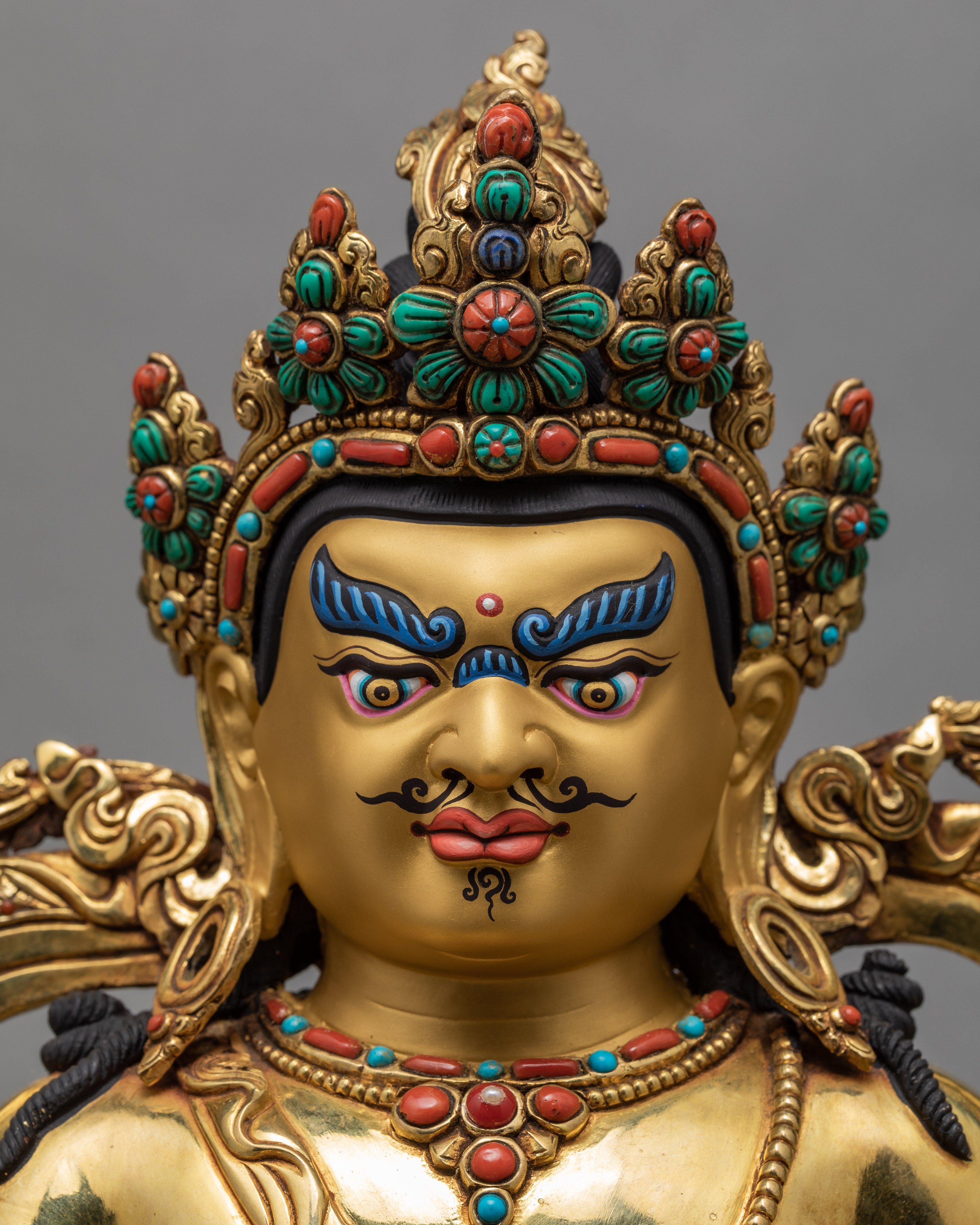 Dzambhala Statue | Jambala Sculpture | Gold Gilded Art