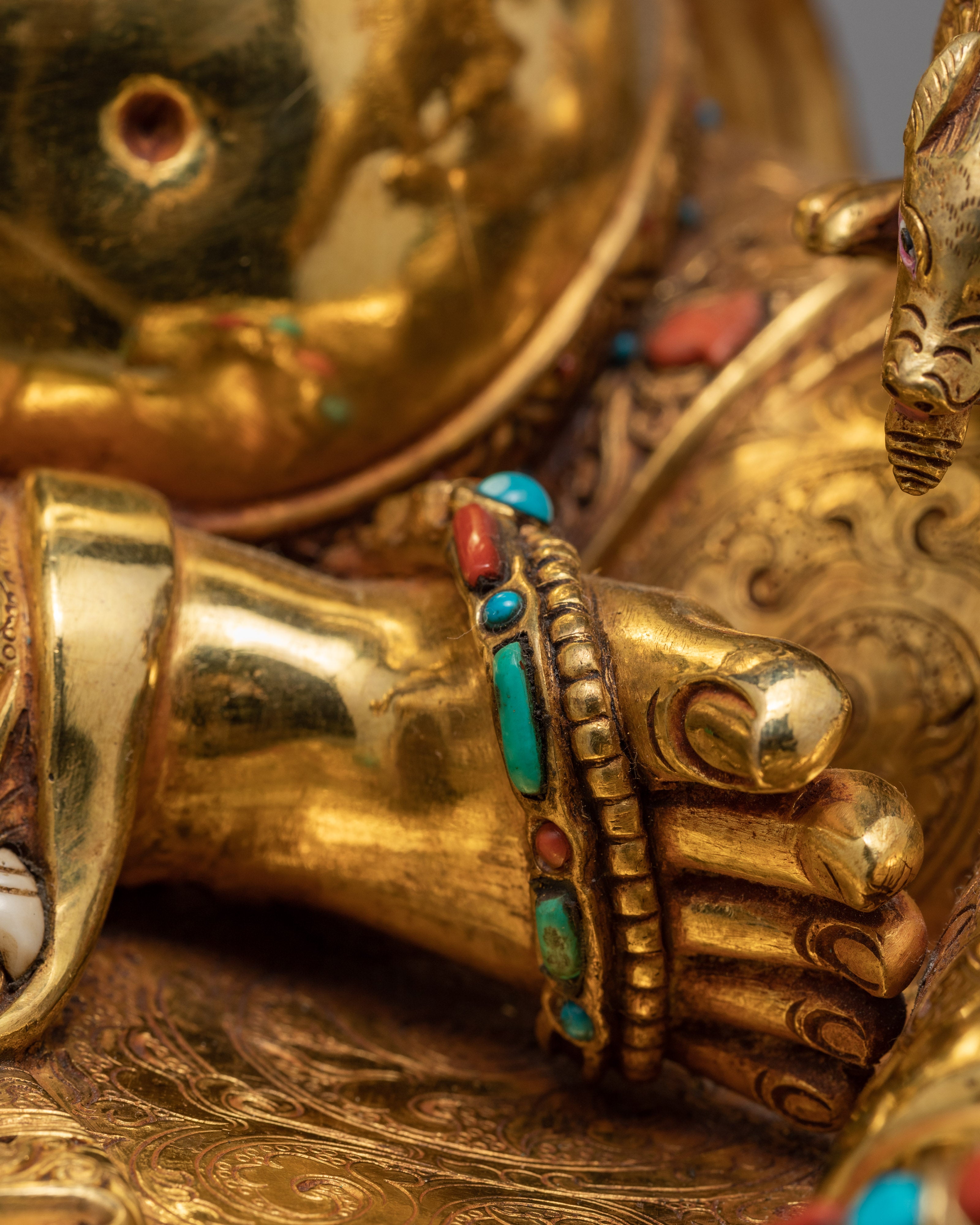 Dzambhala Statue | Jambala Sculpture | Gold Gilded Art