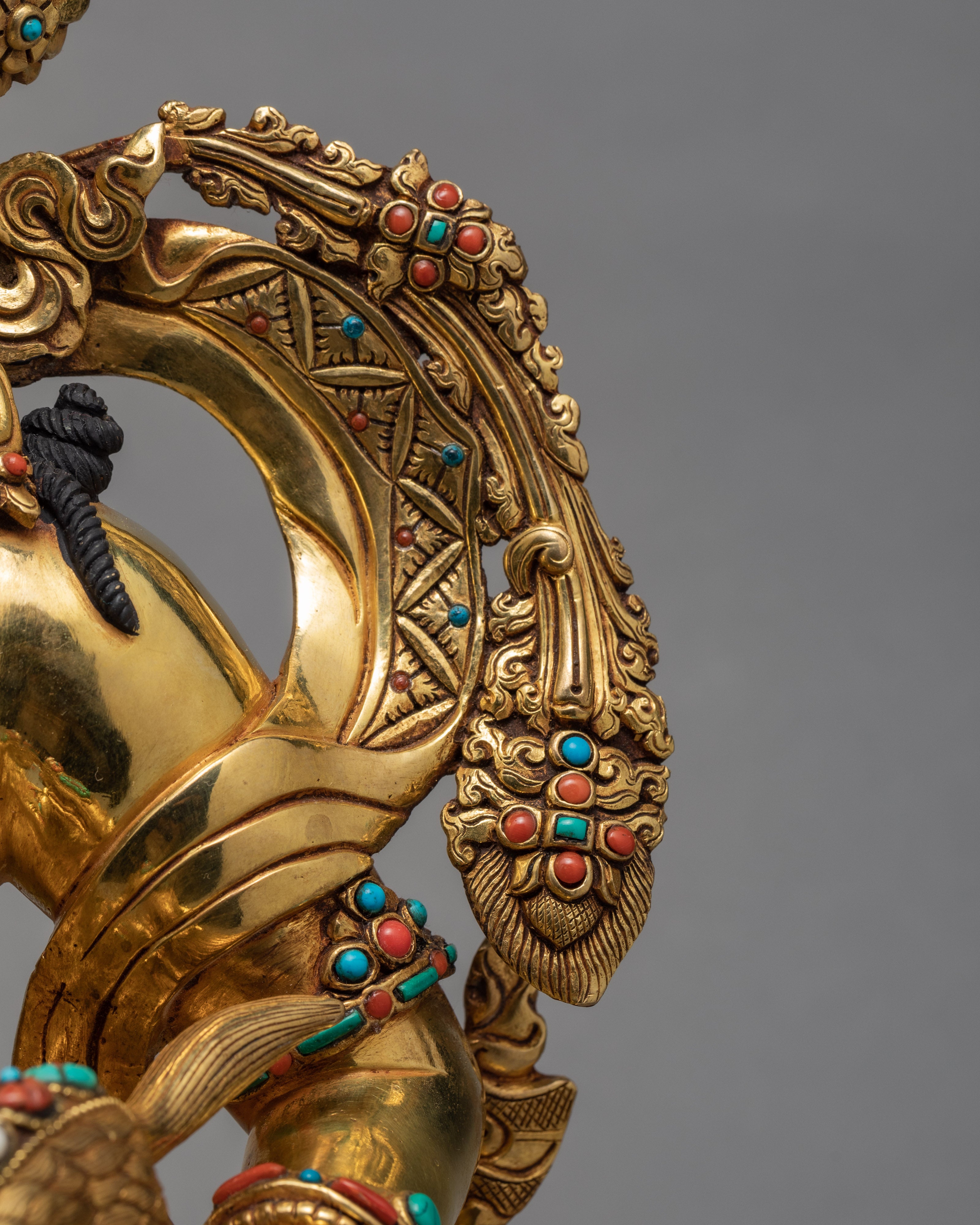 Dzambhala Statue | Jambala Sculpture | Gold Gilded Art