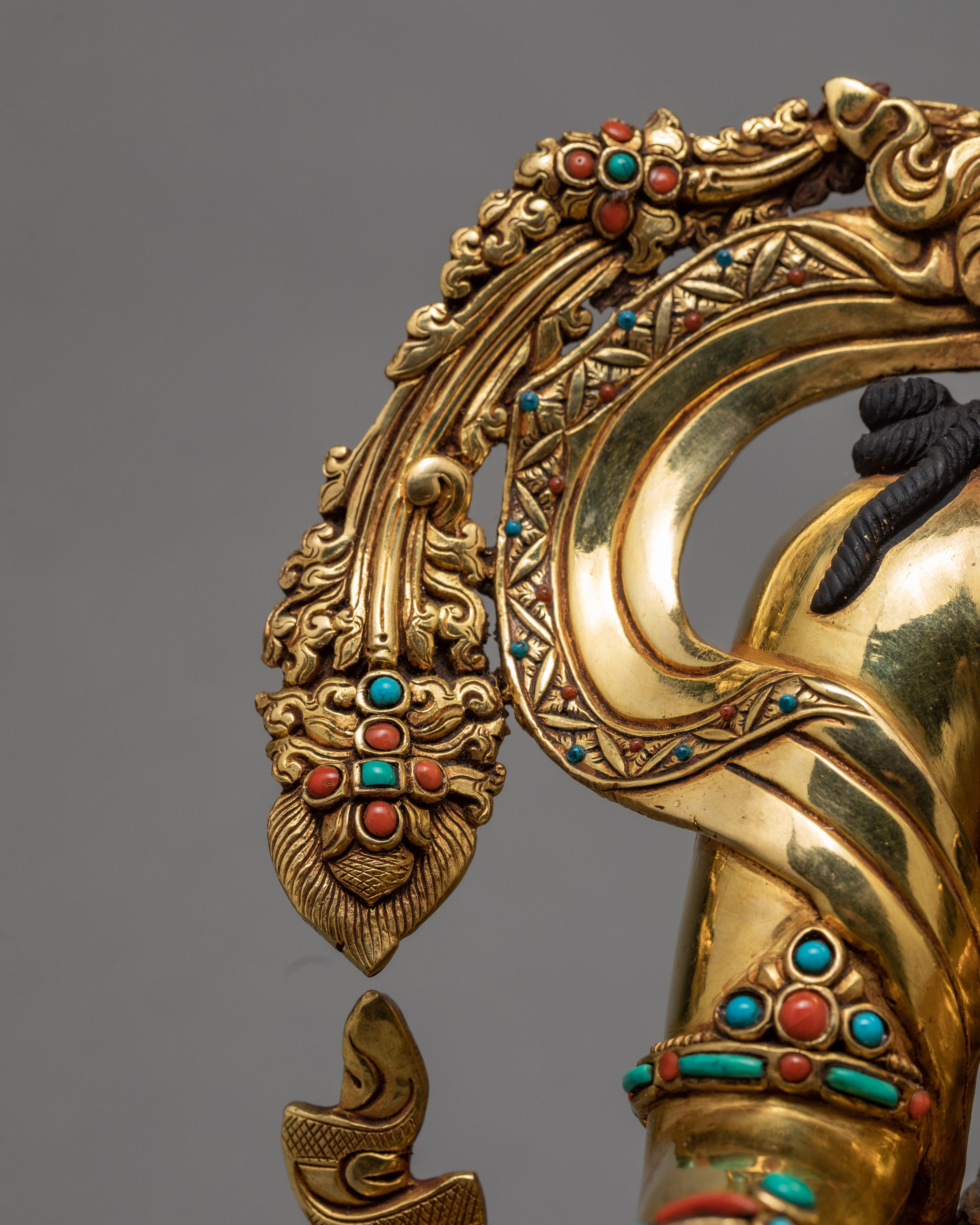 Dzambhala Statue | Jambala Sculpture | Gold Gilded Art