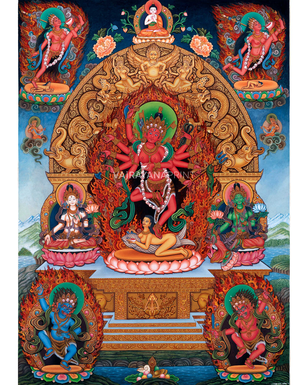 Sacred Presence Dakini Thangka Print | Beautiful Wall Decor of Dakini