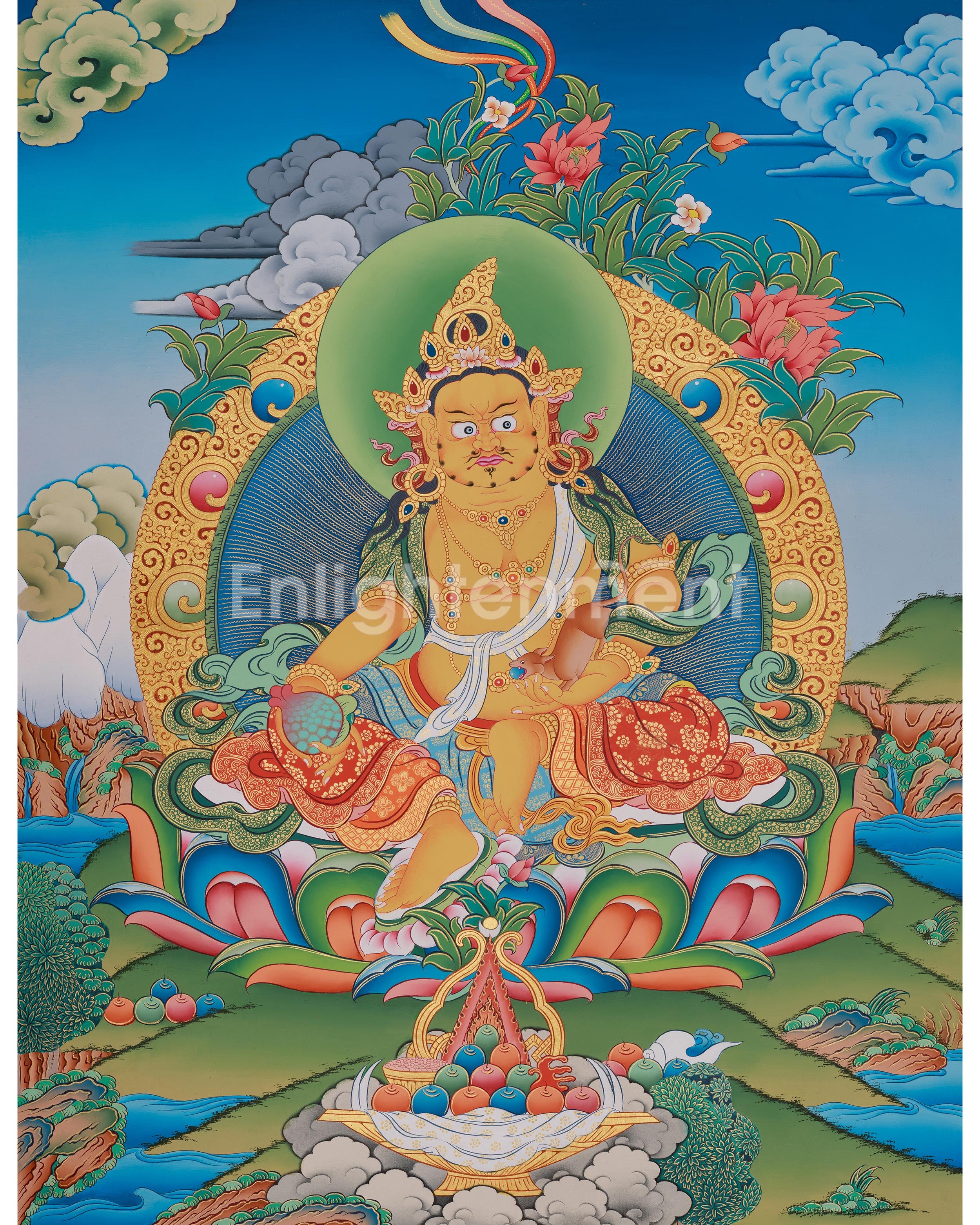 Deity of Wealth Dzambhala Thangka 